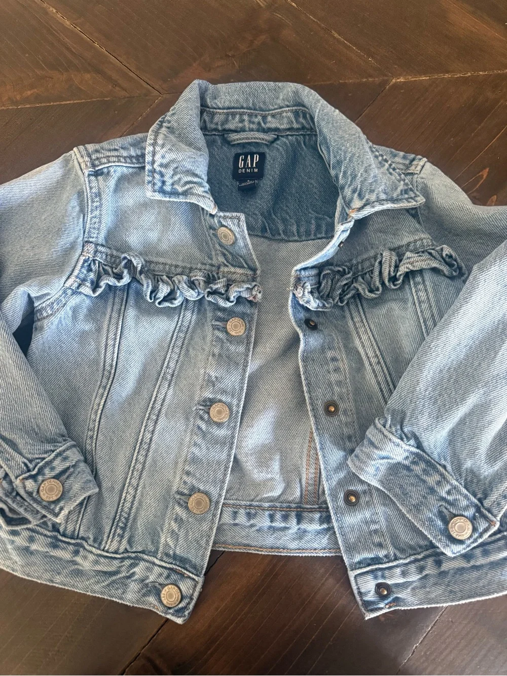 Gap Denim Ruffle Jacket Toddler Girls Size 4